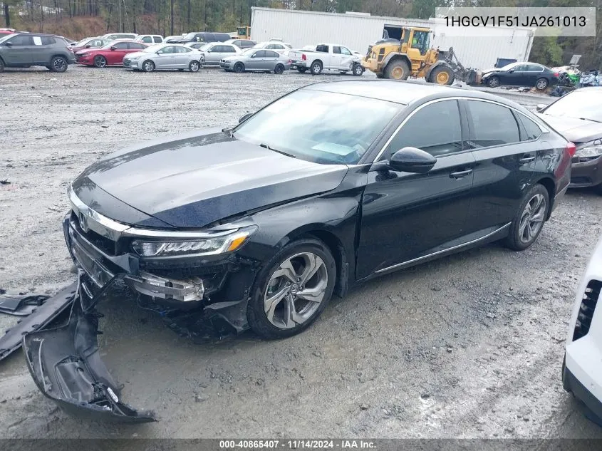 2018 Honda Accord Ex-L VIN: 1HGCV1F51JA261013 Lot: 40865407