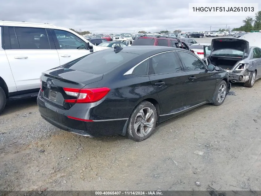 2018 Honda Accord Ex-L VIN: 1HGCV1F51JA261013 Lot: 40865407