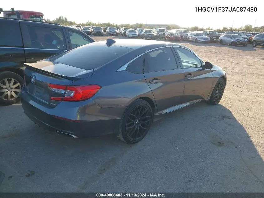 2018 Honda Accord Sport VIN: 1HGCV1F37JA087480 Lot: 40868403