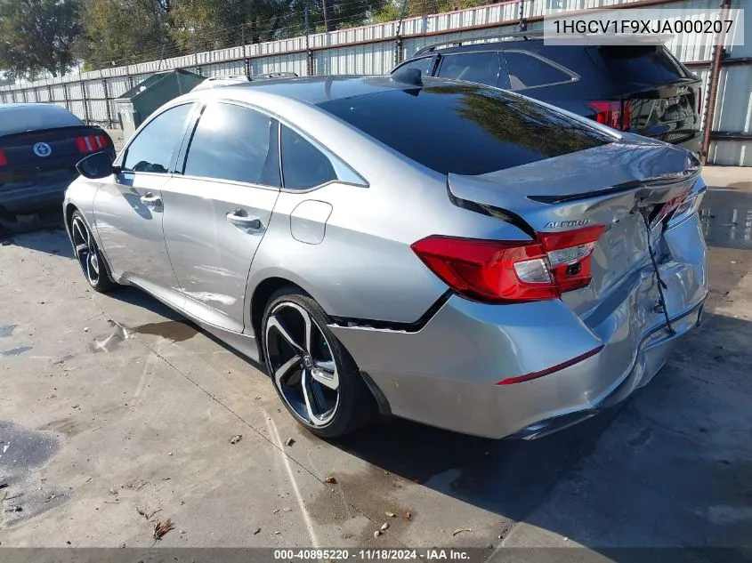 2018 Honda Accord Touring VIN: 1HGCV1F9XJA000207 Lot: 40895220