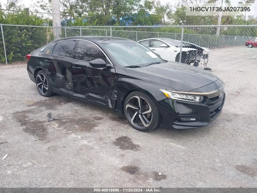 2018 Honda Accord Sport VIN: 1HGCV1F36JA207396 Lot: 40919996