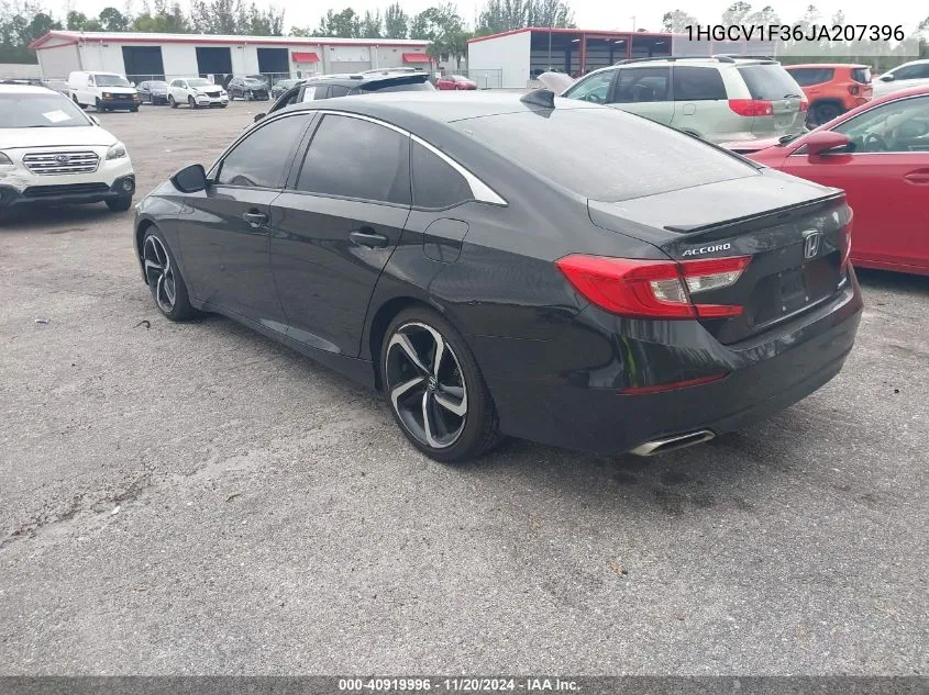 2018 Honda Accord Sport VIN: 1HGCV1F36JA207396 Lot: 40919996