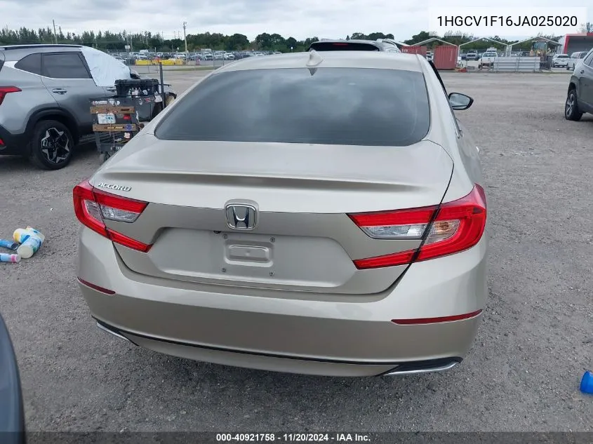 2018 Honda Accord Lx VIN: 1HGCV1F16JA025020 Lot: 40921758