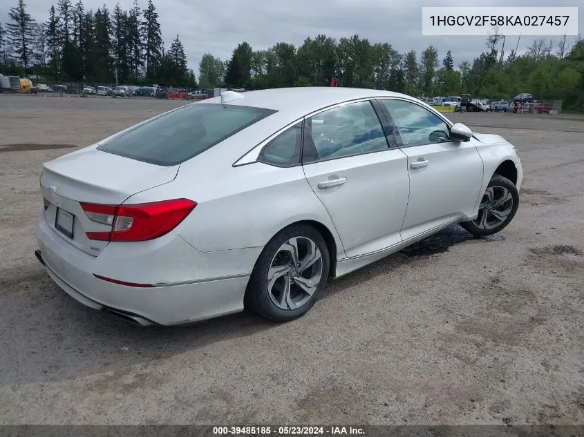 1HGCV2F58KA027457 2019 Honda Accord Ex-L 2.0T