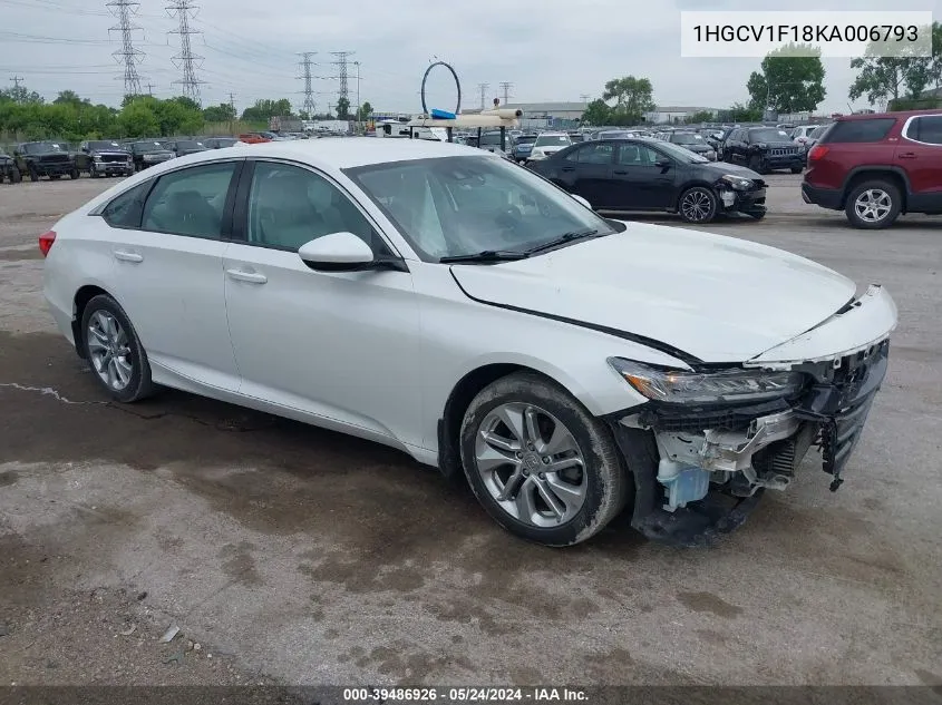 2019 Honda Accord Lx VIN: 1HGCV1F18KA006793 Lot: 39486926