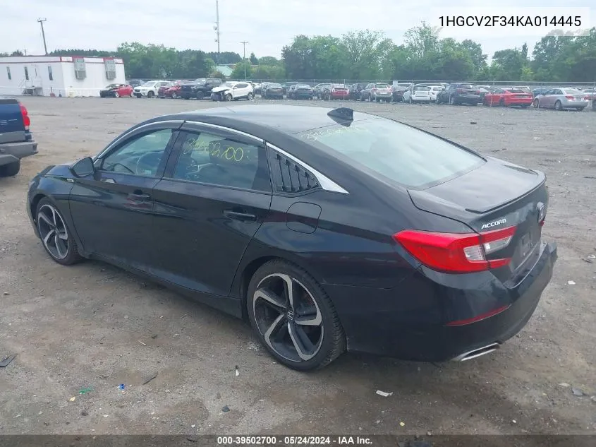 1HGCV2F34KA014445 2019 Honda Accord Sport 2.0T