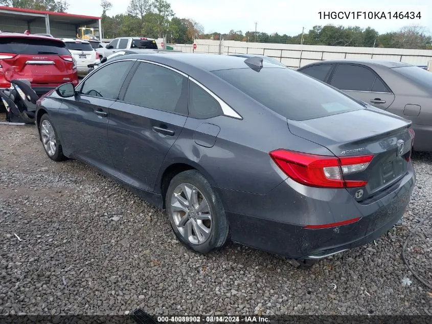 2019 Honda Accord Lx VIN: 1HGCV1F10KA146434 Lot: 40089902