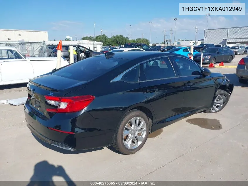 1HGCV1F1XKA012949 2019 Honda Accord Lx