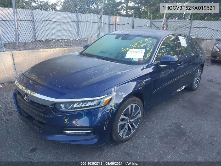 2019 Honda Accord Hybrid Ex-L VIN: 1HGCV3F52KA019621 Lot: 40302718