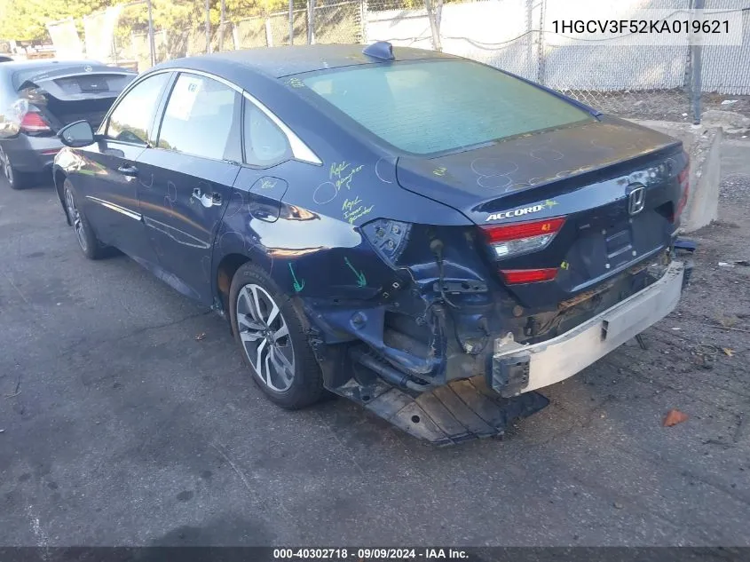 2019 Honda Accord Hybrid Ex-L VIN: 1HGCV3F52KA019621 Lot: 40302718