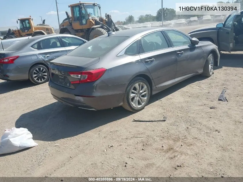 1HGCV1F10KA130394 2019 Honda Accord Lx