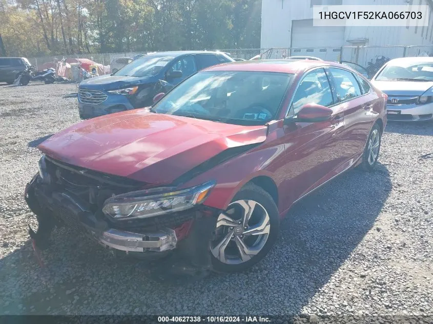 2019 Honda Accord Ex-L VIN: 1HGCV1F52KA066703 Lot: 40627338