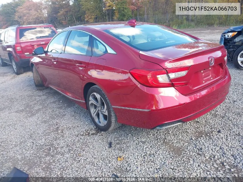 2019 Honda Accord Ex-L VIN: 1HGCV1F52KA066703 Lot: 40627338