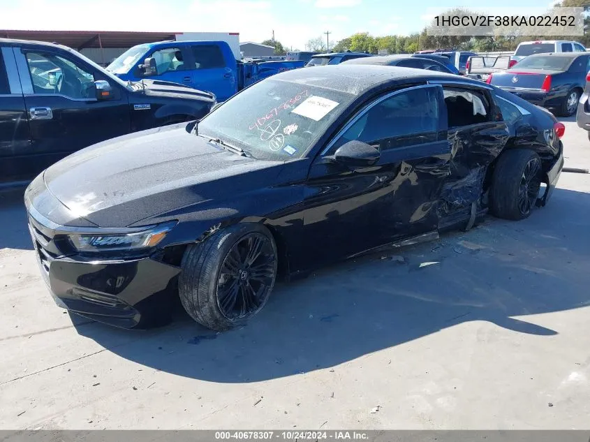 1HGCV2F38KA022452 2019 Honda Accord Sport