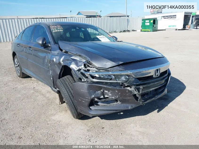 1HGCV3F14KA000355 2019 Honda Accord Hybrid Hybrid