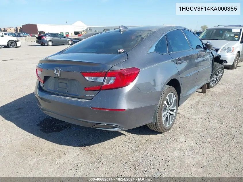 1HGCV3F14KA000355 2019 Honda Accord Hybrid Hybrid