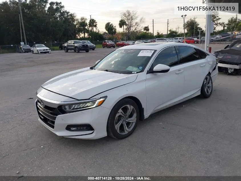 2019 Honda Accord Ex-L VIN: 1HGCV1F56KA112419 Lot: 40714128