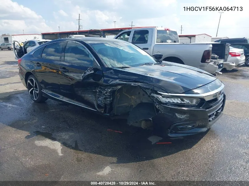 2019 Honda Accord Ex-L VIN: 1HGCV1F56KA064713 Lot: 40728428