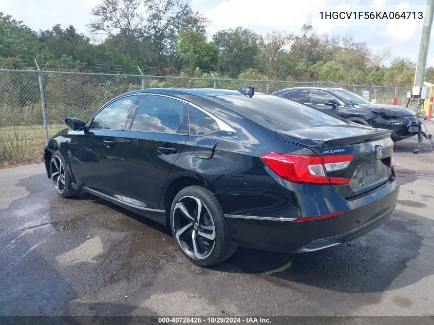 2019 Honda Accord Ex-L VIN: 1HGCV1F56KA064713 Lot: 40728428