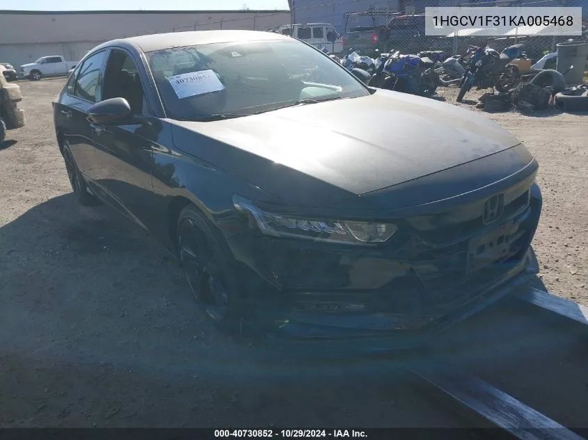 2019 Honda Accord Sport VIN: 1HGCV1F31KA005468 Lot: 40730852