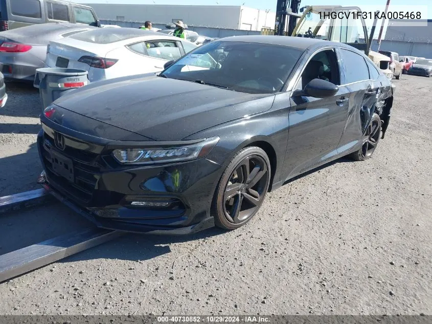 2019 Honda Accord Sport VIN: 1HGCV1F31KA005468 Lot: 40730852