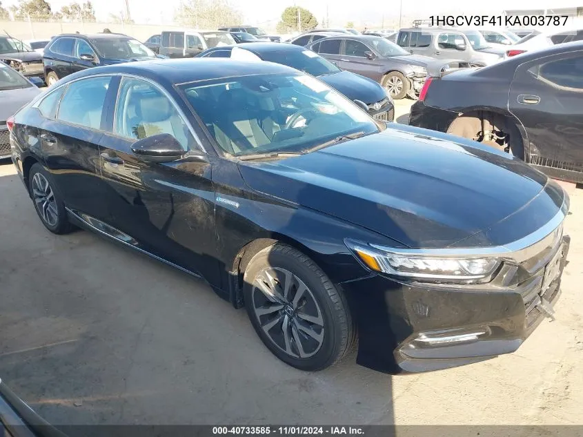 2019 Honda Accord Hybrid Ex VIN: 1HGCV3F41KA003787 Lot: 40733585