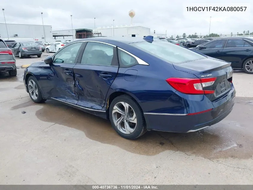 2019 Honda Accord Ex VIN: 1HGCV1F42KA080057 Lot: 40736736