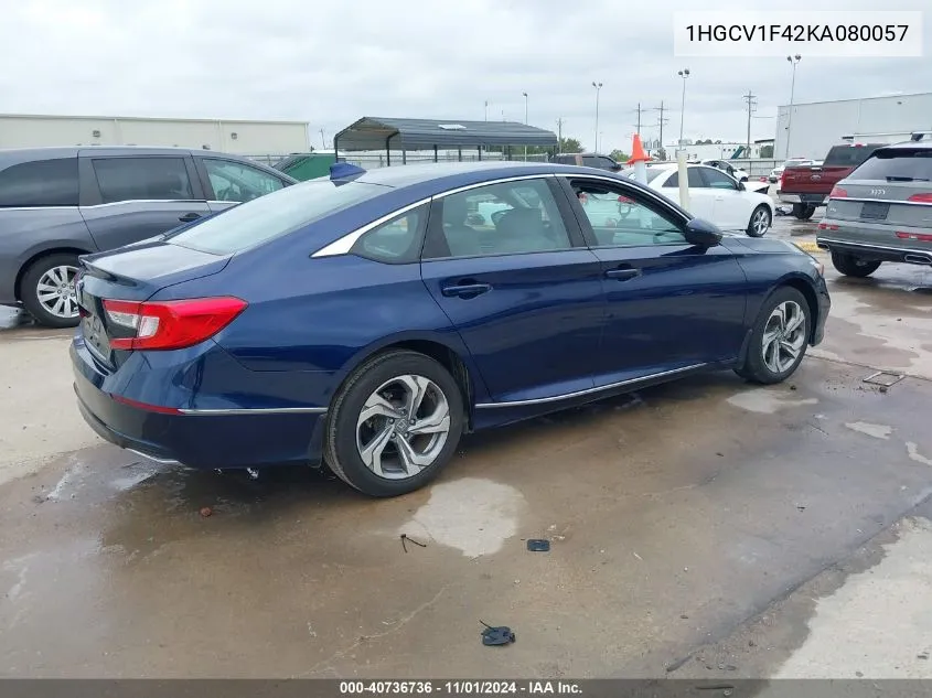 2019 Honda Accord Ex VIN: 1HGCV1F42KA080057 Lot: 40736736