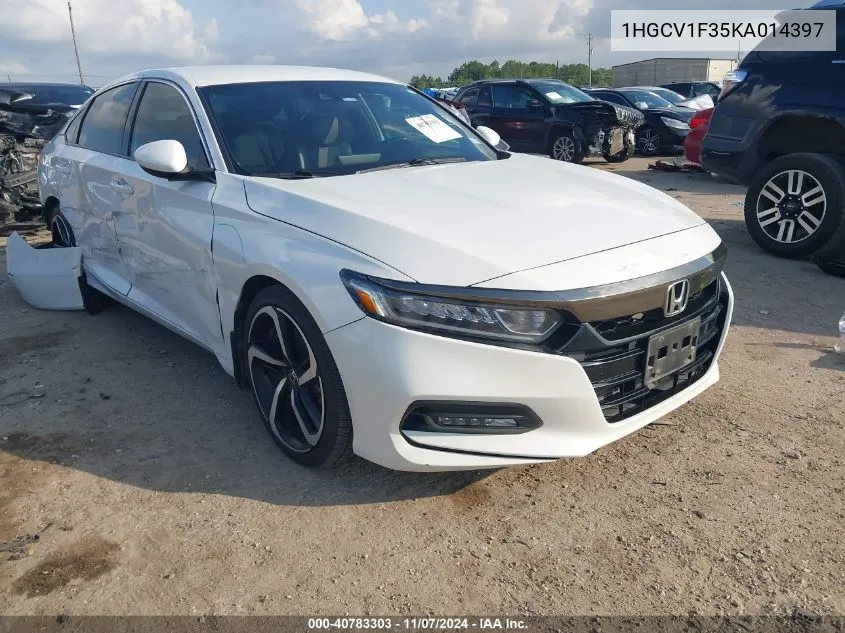 2019 Honda Accord Sport VIN: 1HGCV1F35KA014397 Lot: 40783303