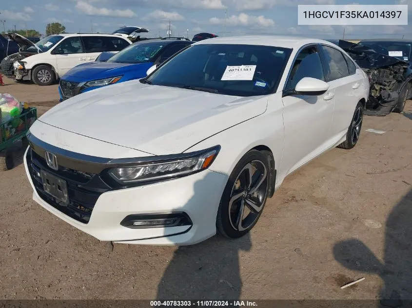 2019 Honda Accord Sport VIN: 1HGCV1F35KA014397 Lot: 40783303