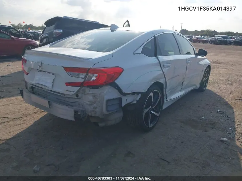 2019 Honda Accord Sport VIN: 1HGCV1F35KA014397 Lot: 40783303