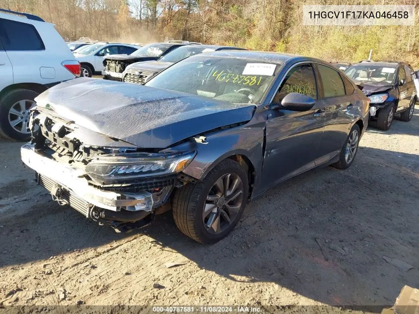 2019 Honda Accord Lx VIN: 1HGCV1F17KA046458 Lot: 40787581