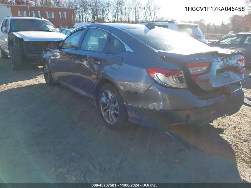 2019 Honda Accord Lx VIN: 1HGCV1F17KA046458 Lot: 40787581