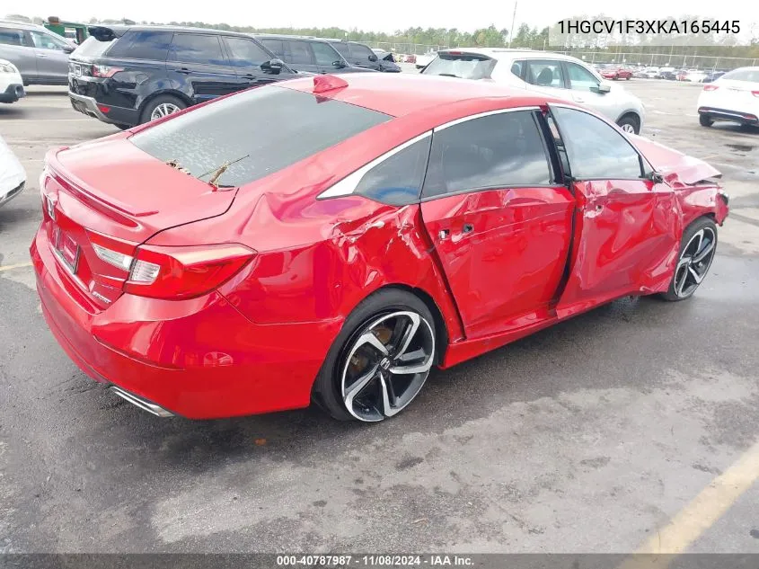 2019 Honda Accord Sport VIN: 1HGCV1F3XKA165445 Lot: 40787987