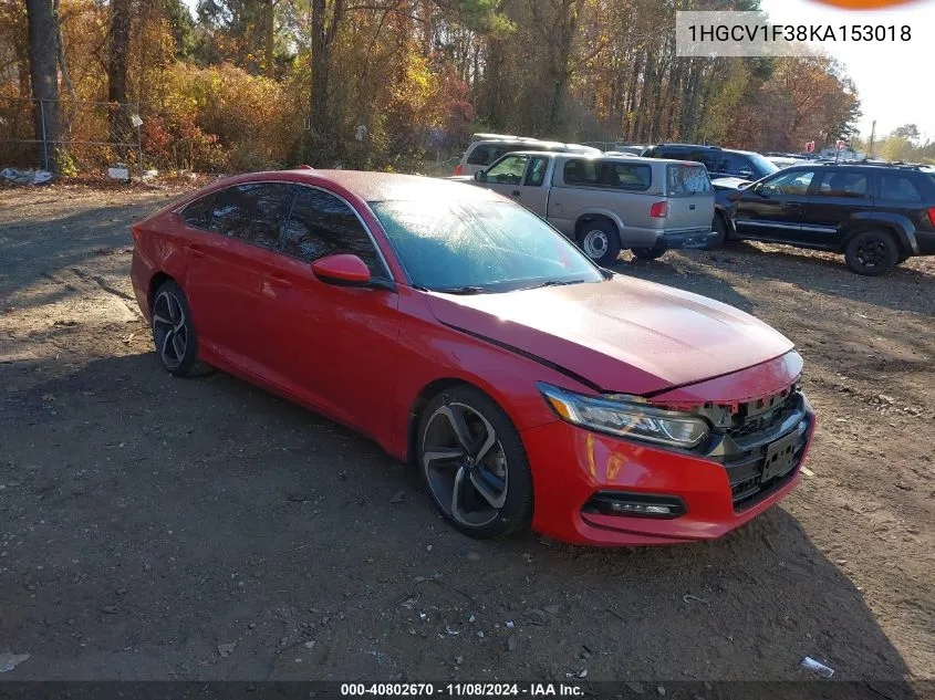 1HGCV1F38KA153018 2019 Honda Accord Sport