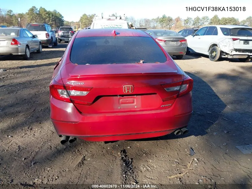 1HGCV1F38KA153018 2019 Honda Accord Sport