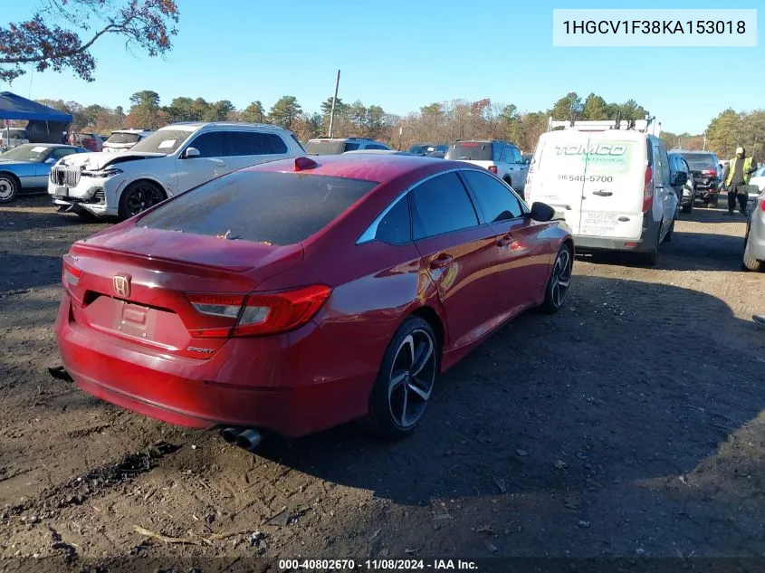 1HGCV1F38KA153018 2019 Honda Accord Sport