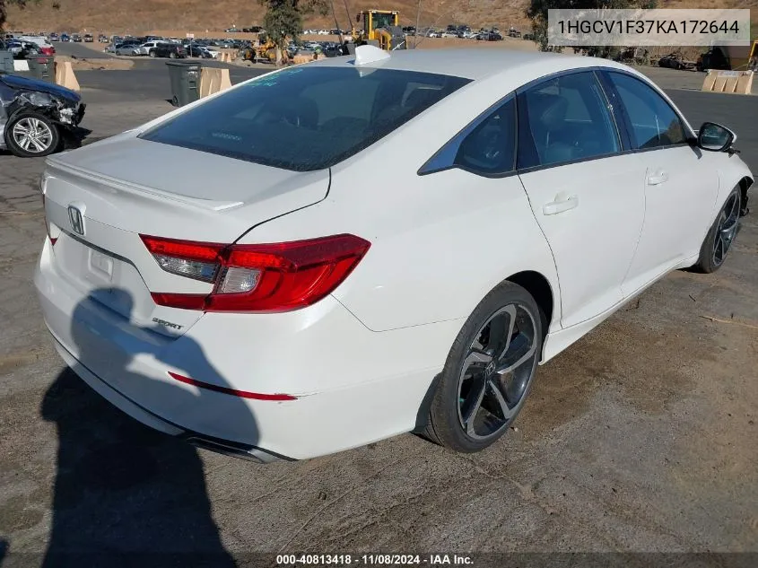 2019 Honda Accord Sport VIN: 1HGCV1F37KA172644 Lot: 40813418