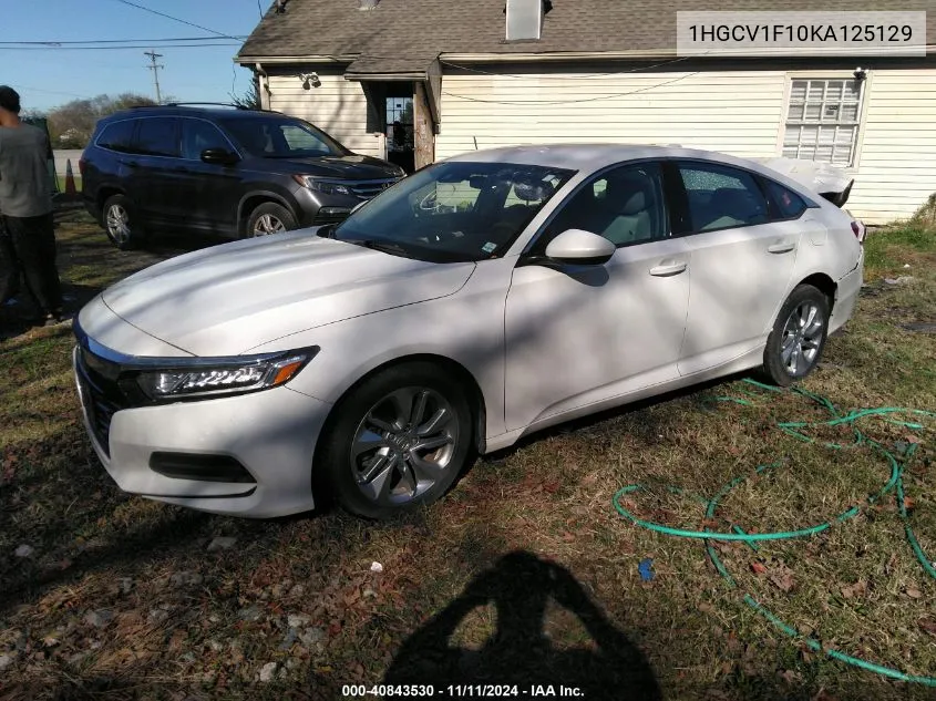 2019 Honda Accord Lx VIN: 1HGCV1F10KA125129 Lot: 40843530