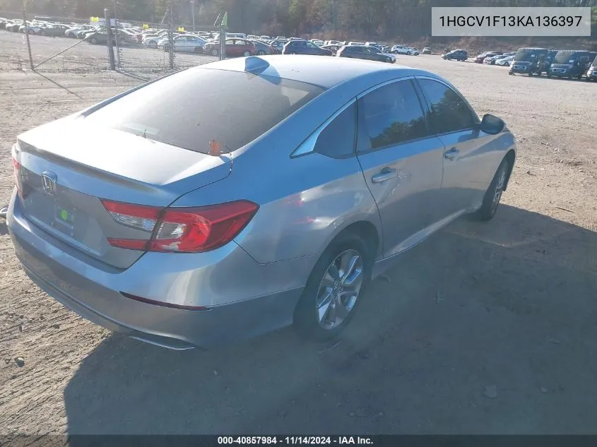 2019 Honda Accord Lx VIN: 1HGCV1F13KA136397 Lot: 40857984