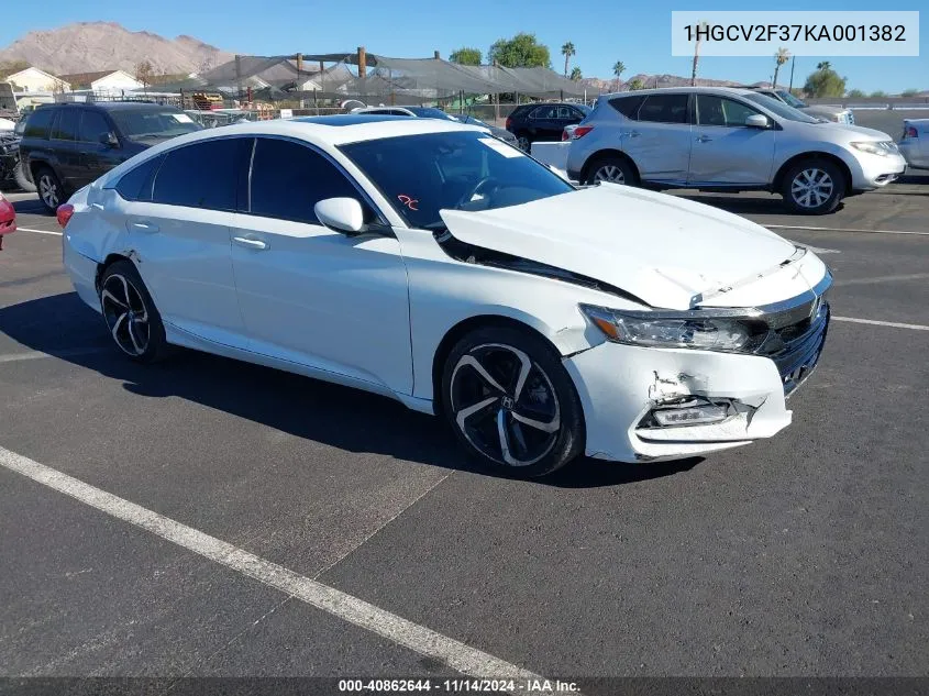 2019 Honda Accord Sport 2.0T VIN: 1HGCV2F37KA001382 Lot: 40862644