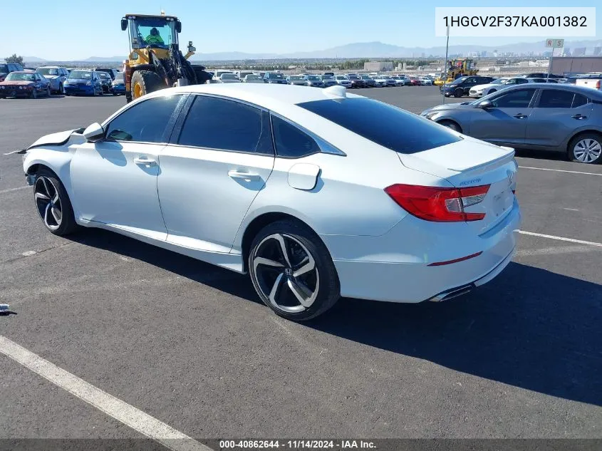 2019 Honda Accord Sport 2.0T VIN: 1HGCV2F37KA001382 Lot: 40862644