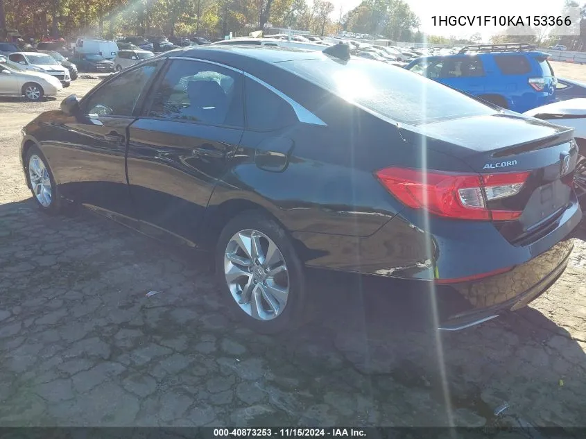 2019 Honda Accord Lx VIN: 1HGCV1F10KA153366 Lot: 40873253