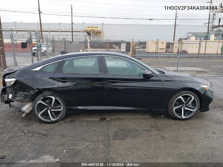 2019 Honda Accord Sport 2.0T VIN: 1HGCV2F34KA004384 Lot: 40874128