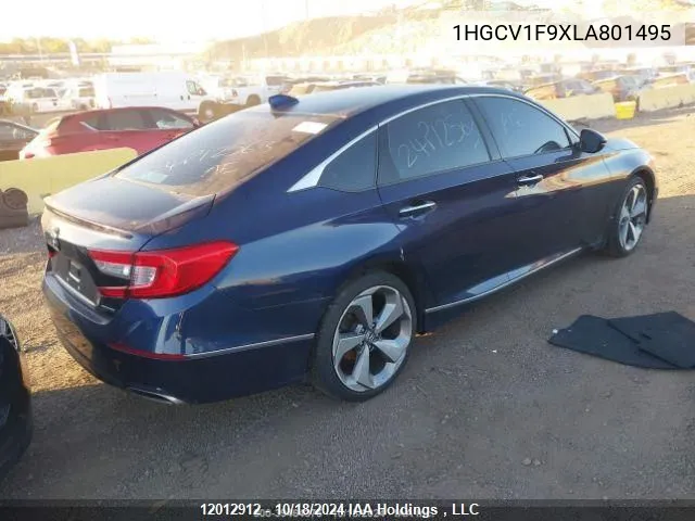 2020 Honda Accord VIN: 1HGCV1F9XLA801495 Lot: 12012912