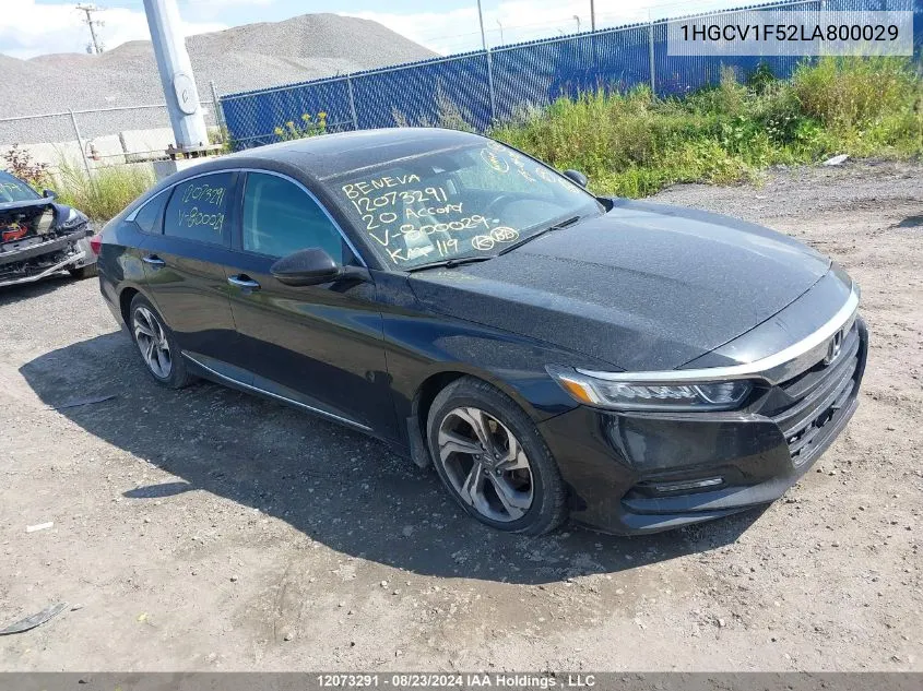 2020 Honda Accord Sedan VIN: 1HGCV1F52LA800029 Lot: 12073291