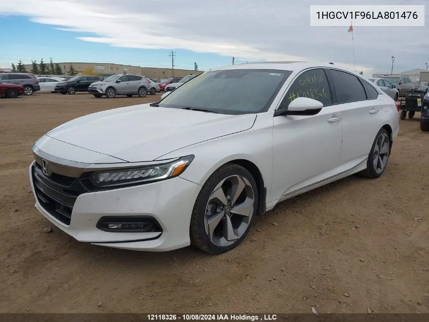 2020 Honda Accord Touring VIN: 1HGCV1F96LA801476 Lot: 12118326