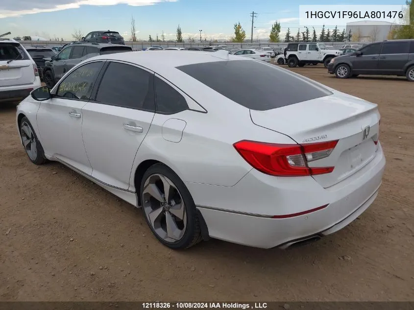 2020 Honda Accord Touring VIN: 1HGCV1F96LA801476 Lot: 12118326