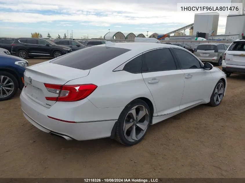 2020 Honda Accord Touring VIN: 1HGCV1F96LA801476 Lot: 12118326