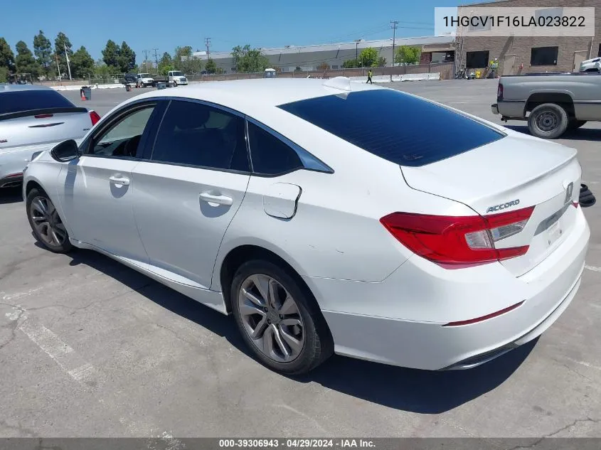 2020 Honda Accord Lx VIN: 1HGCV1F16LA023822 Lot: 39306943